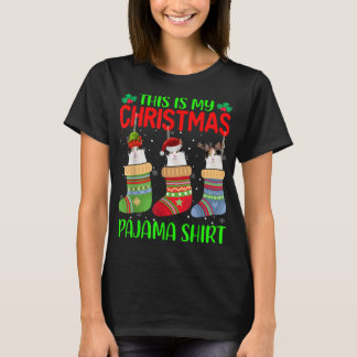 Camiseta Xmas Este Es Mi Navidad Pajama Cat Kitten Lover
