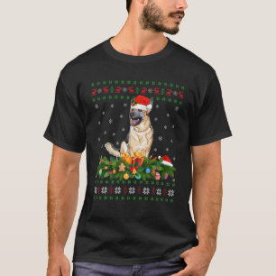 Camiseta Xmas familiares que alumbran Perro Malinois Feo Ch