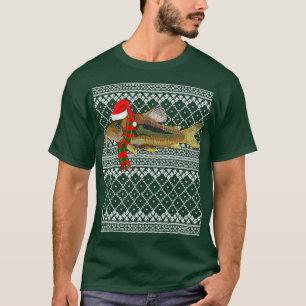 Camiseta Xmas Fish Santa Hat Corydoras Catfish Feo Christin