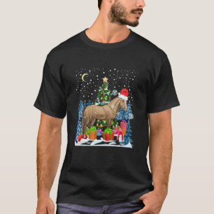 Camiseta Xmas Funny Horse Lover Presenta Santa Hat Horse Ch