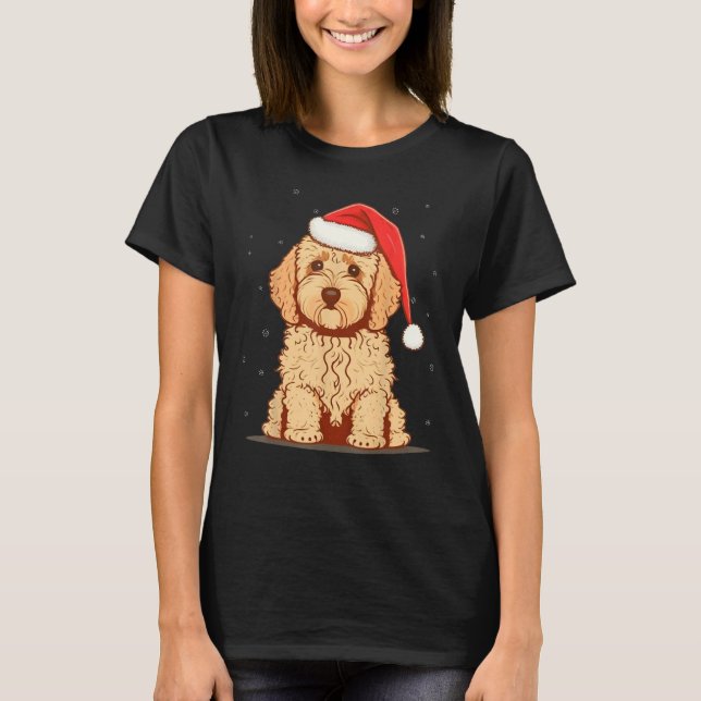 Camiseta Xmas Golden Doodle Santa sobre los Navidades Golde (Anverso)