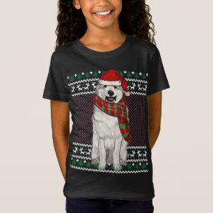 Camiseta Xmas Grandes perros de los Pirineos Santa Hat Navi