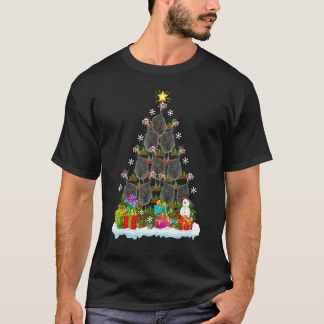 Camiseta Xmas Holiday   Guinea Fowl Bird Christmas Tree (Anverso)
