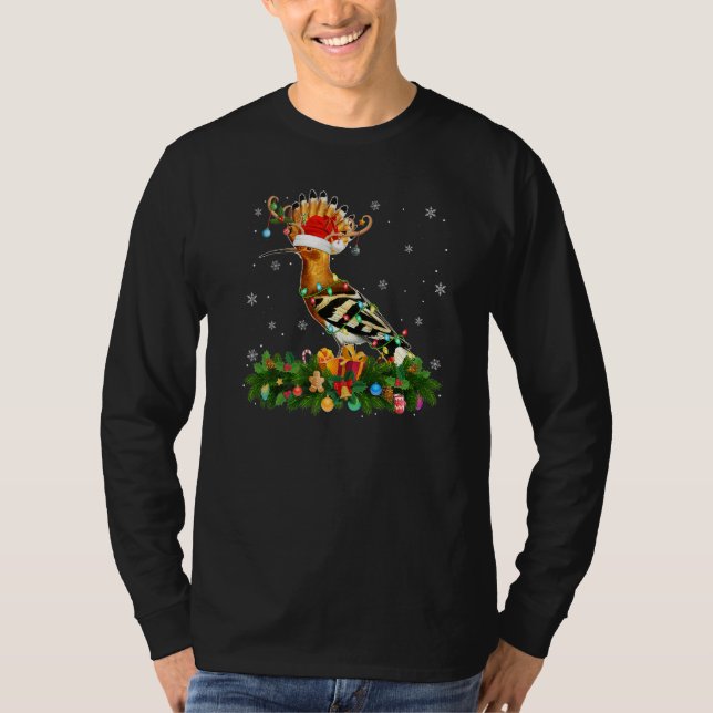 Camiseta Xmas Holiday Reindeer Hat Santa Hoopoes Bird Chris (Anverso)