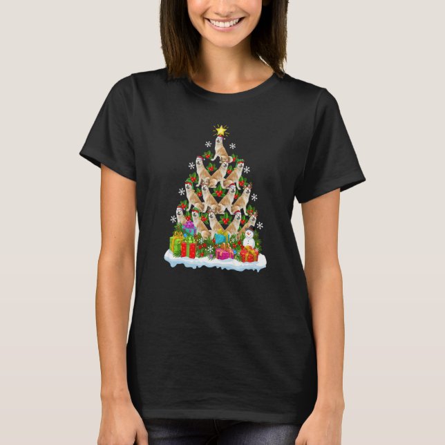 Camiseta Xmas Holiday  Santa Akita Dog Christmas Tree (Anverso)