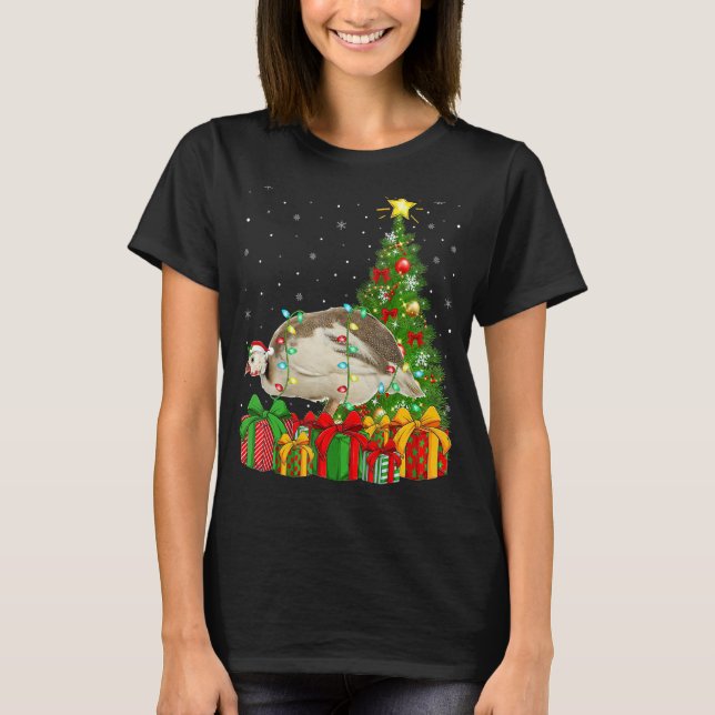 Camiseta Xmas Holiday Santa Guinea Fowl Bird Christmas Tree (Anverso)