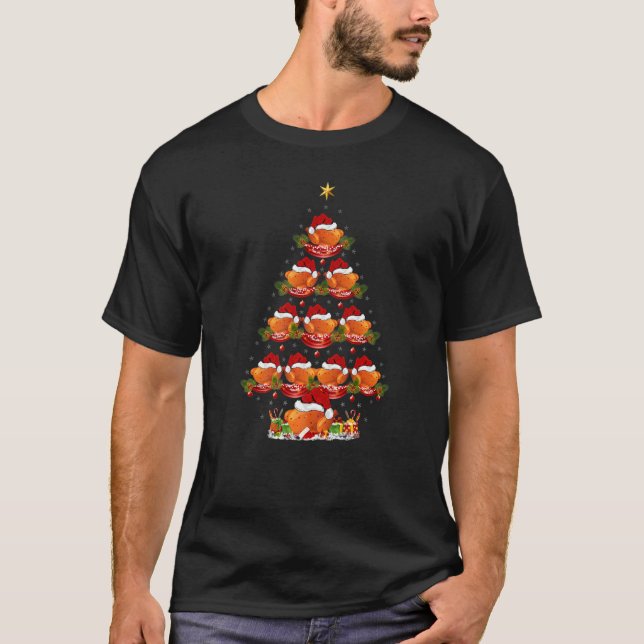 Camiseta Xmas Holiday  Santa Hat Roast Chicken Christmas Tr (Anverso)
