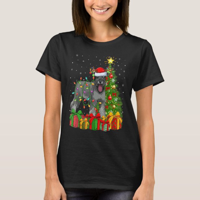 Camiseta Xmas Holiday Santa Miniature Schnauzer Dog Christm (Anverso)
