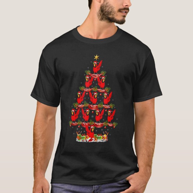 Camiseta Xmas Holiday Santa Northern Cardinal Bird Christma (Anverso)