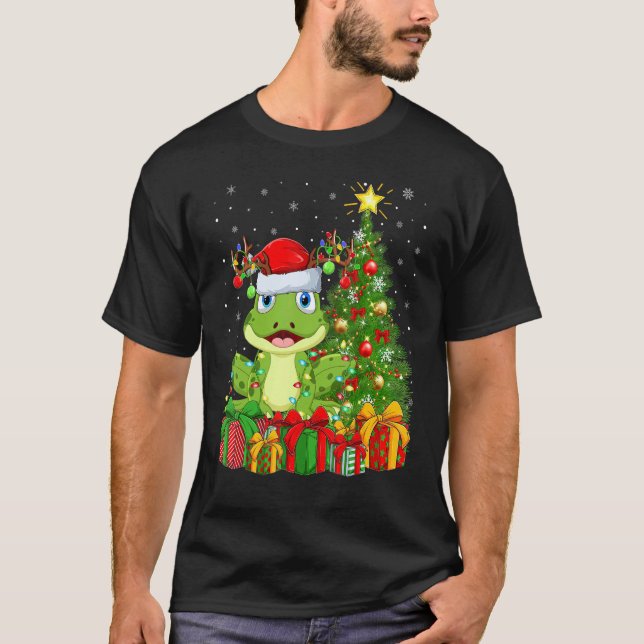 Camiseta Xmas Holiday Santa Poison Dart Frog Christmas Tree (Anverso)