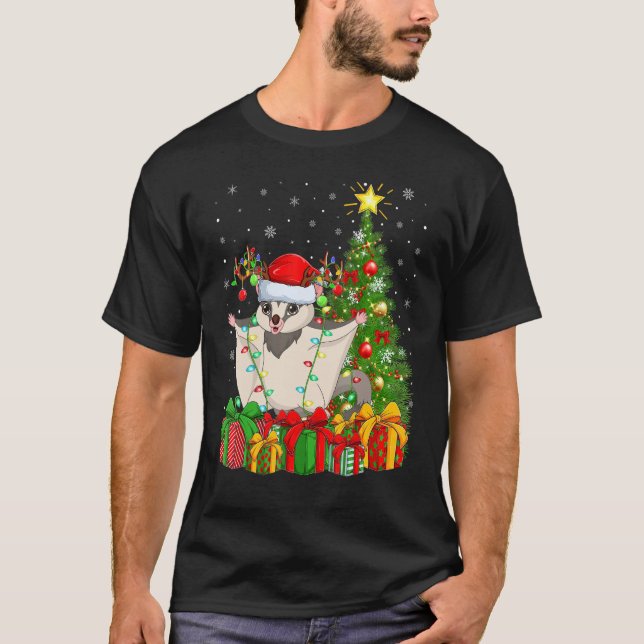 Camiseta Xmas Holiday Santa Sugar Glider Christmas Tree (Anverso)