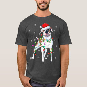 Camiseta Xmas Iluminación coincidente con el Bulldog americ