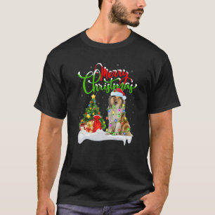 Camiseta Xmas Iluminación coincidente con Santa Rough Coll