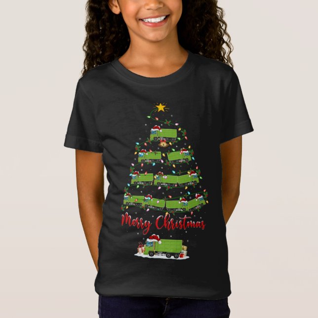 Camiseta Xmas Iluminación coincidiendo con el camión de bas (Anverso)