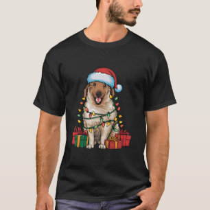Camiseta Xmas Iluminación Santa Hat Anatolian Pastor Chr