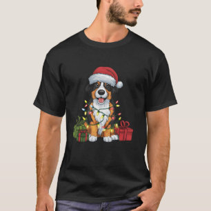 Camiseta Xmas Iluminación Santa Hat Entlebucher Mountain Ch