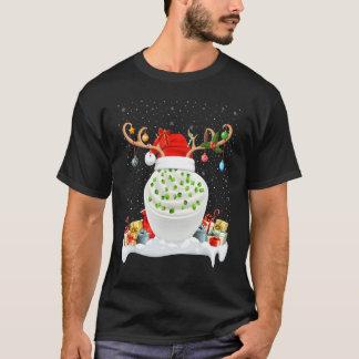 Camiseta Xmas Iluminando a los renos Santa Hat Triste Crema