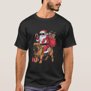 Camiseta Xmas Iluminando Divertido perro de Santa Riding Bu