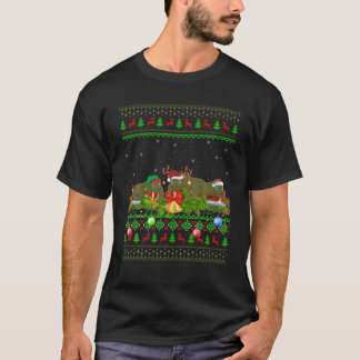 Camiseta Xmas Iluminando reno Santa Ugly Komodo Dragon Ch
