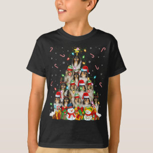 Camiseta Xmas Iluminando Santa Rough Collie Dog Navidades T