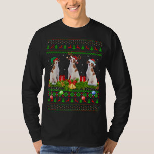 Camiseta Xmas Iluminando Santa Ugly Brittany Spaniel Dog Ch