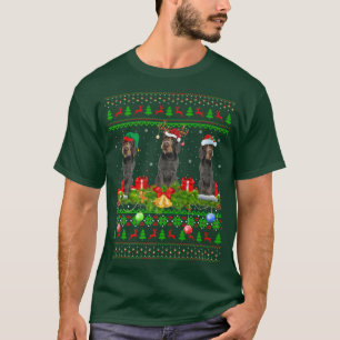 Camiseta Xmas Iluminando un puntero con cable Santa Ugly al