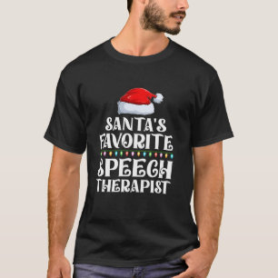 Camiseta Xmas Ilustra Santa favorita Terapia de Discurso Ch