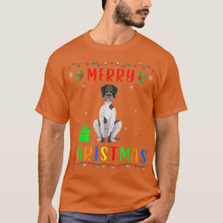 Camiseta Xmas Light German Shorthal de caza de puntero Chri