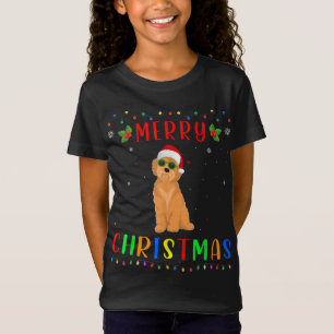 Camiseta Xmas Light Goldendoodle Perro diseño a juego con C