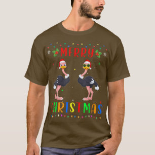 Camiseta Xmas Light Ostriches Diseño Navidades de Coinciden