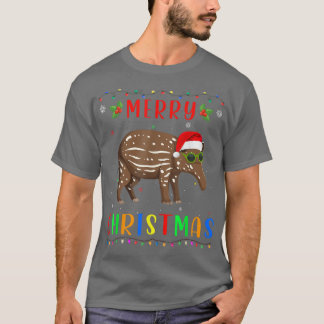 Camiseta Xmas Light Tapir Design Matching Christmas Pajama 