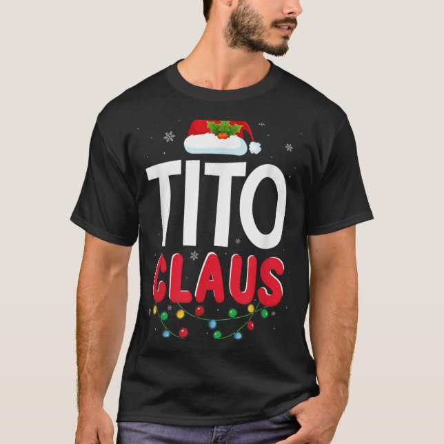 Camiseta Xmas Light Tito Santa Claus Christmas Matching Cos (Anverso)