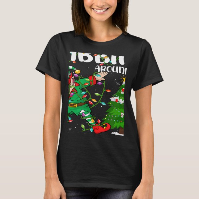 Camiseta Xmas Lighting Elf Dabbing Around The Christmas Tre (Anverso)