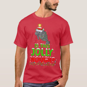 Camiseta Xmas Lighting Is This Jolly Enough Manatee Christm
