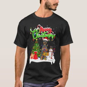 Camiseta Xmas Lighting Mating Santa Miniature Pinscher Do