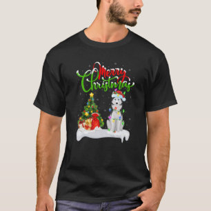 Camiseta Xmas Lighting Mating Santa Siberian Husky Dog Ch