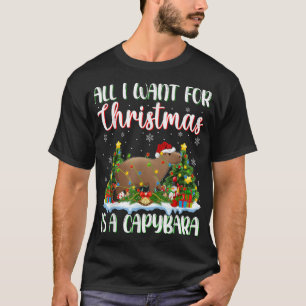 Camiseta Xmas Lighting Santa All I Want For Christmas Is A