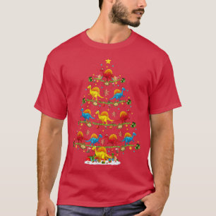 Camiseta Xmas Lighting Santa Dinosaur Spinosaurus Christmas