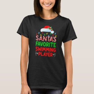 Camiseta Xmas Lighting Santa S Favorito Swimming Player Chr