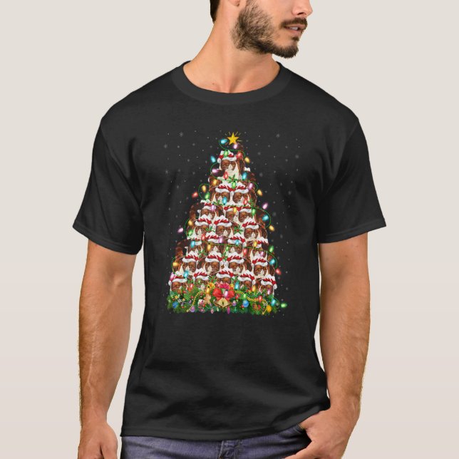 Camiseta Xmas Lights Santa Persian Cat Christmas Tree (Anverso)