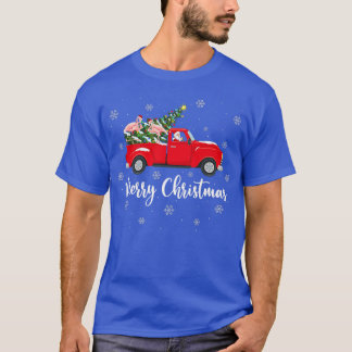 Camiseta Xmas Lights Tree Santa Ride Flamingo Red Truck Chr
