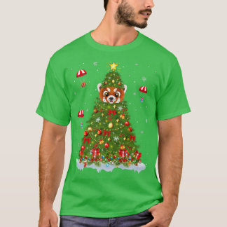 Camiseta Xmas Luces coincidentes Familia Divertido Panda Ro