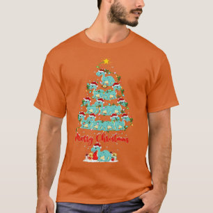 Camiseta Xmas Luces Funny Santa Brontosaurus Dinosaur Chris