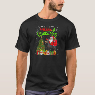 Camiseta Xmas Luces Santa Riding Doberman Pinscher Dog Chr
