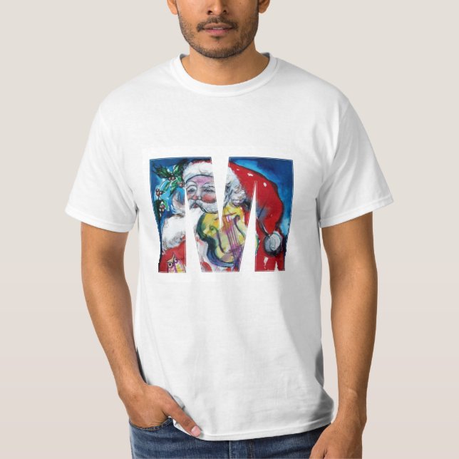 CAMISETA XMAS M LETTER /SANTA CLAUS CON VIOLIN MONOGRAM (Anverso)