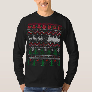 Camiseta Xmas Modelo de Locomotora Tren Navidades feos suét