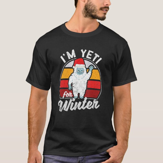 Camiseta Xmas Navidades de nieve blanca Santa Hat Soy Yeti  (Anverso)