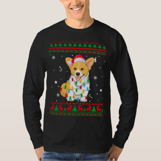 Camiseta Xmas Navidades suéteres feos iluminan a los perros