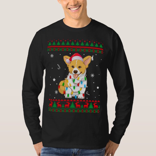 Camiseta Xmas Navidades suéteres feos iluminan a los perros (Anverso)