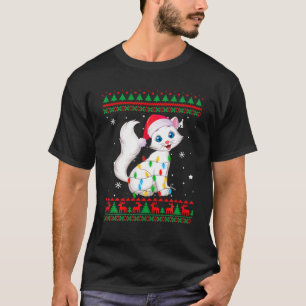 Camiseta Xmas Navidades suéteres feos iluminan el gato gat
